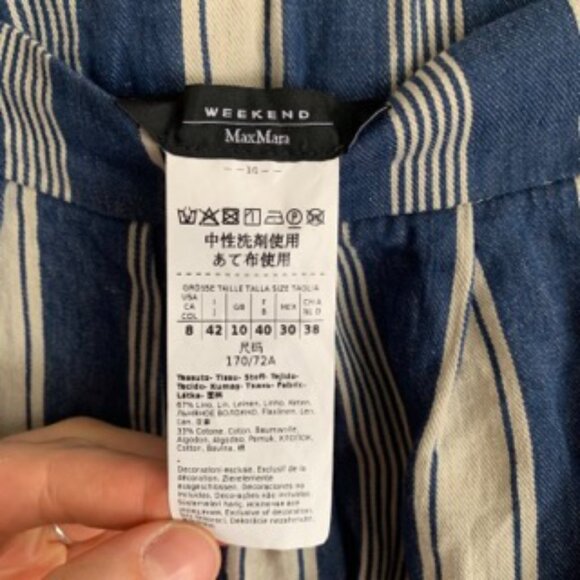 Weekend Max Mara Baruffa Linen Cotton Striped Tired Midi Skirt Like New - Picture 9 of 9